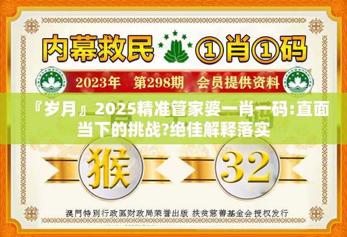 『岁月』2025精准管家婆一肖一码:直面当下的挑战?绝佳解释落实